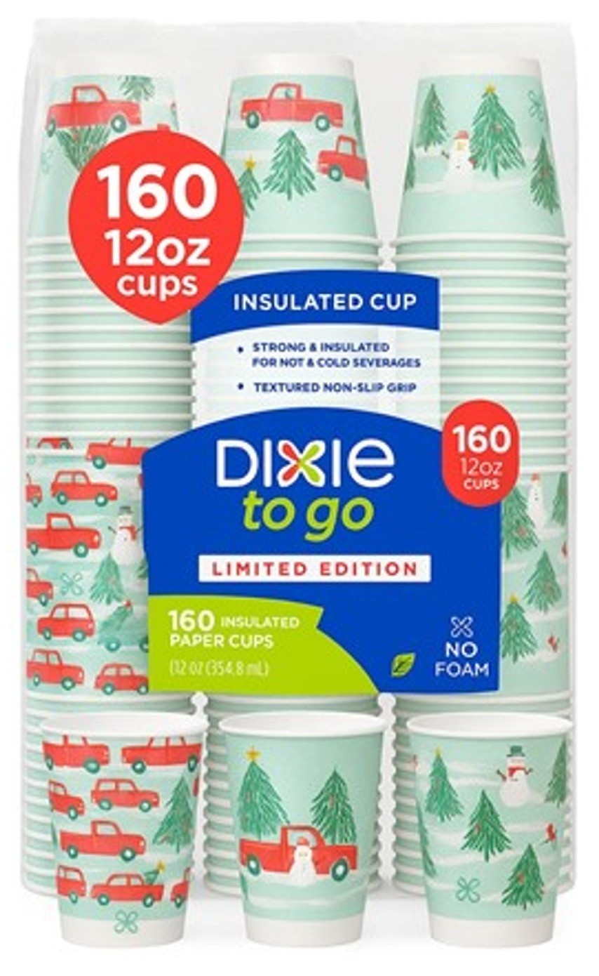 Dixie PerfecTouch 12oz Insulated Paper Holiday Christmas Cups Limited Edition