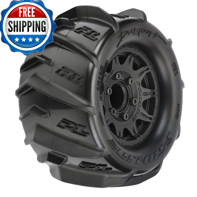 Pro-Line Racing Dumont 2.8 Sand/Snow Mtd Raid Blk Whls F/R Pro1019310 Rc Tire