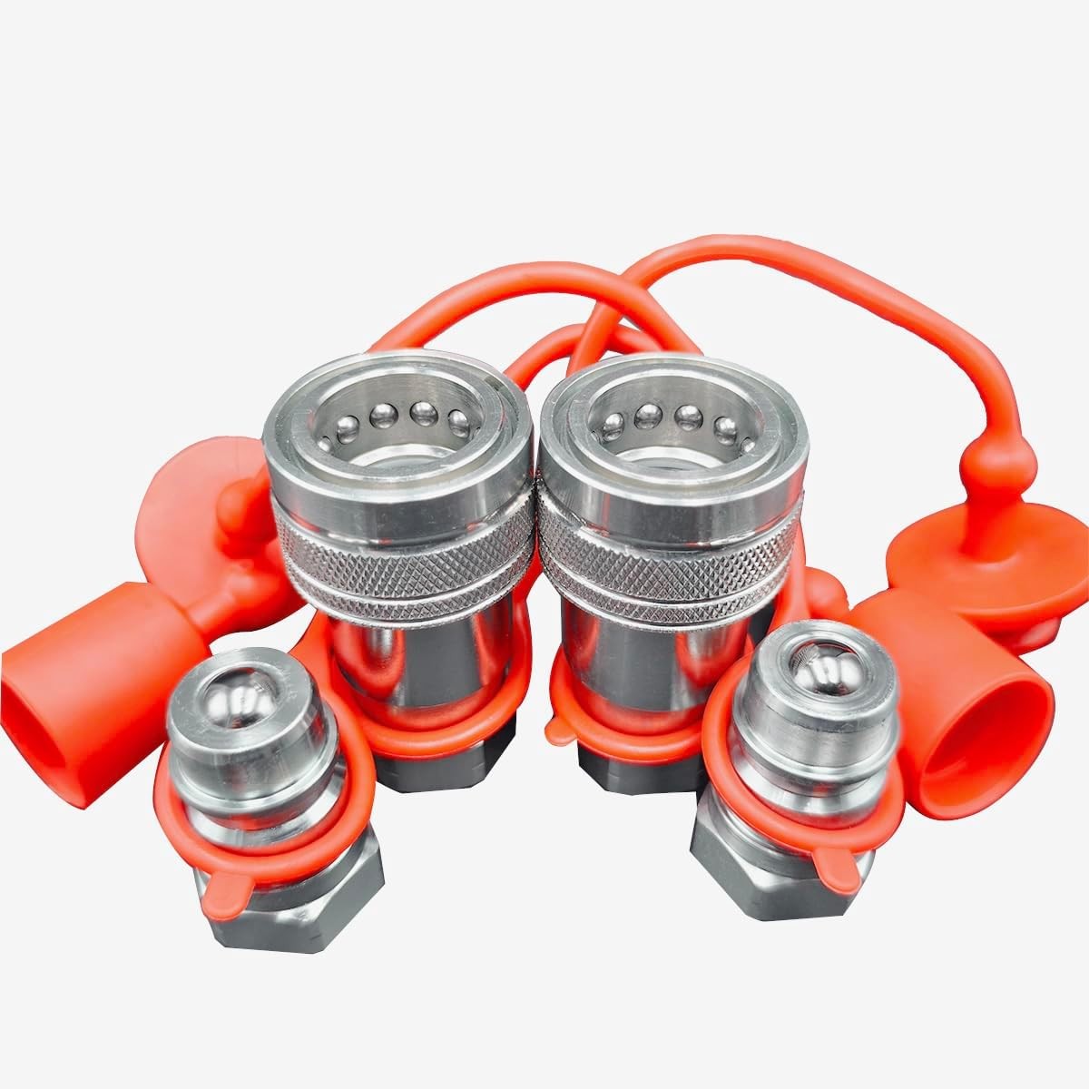 1/2″ NPT Hydraulic Quick Connect Couplers ISO 5675 Pioneer Style w/ Dust Caps
