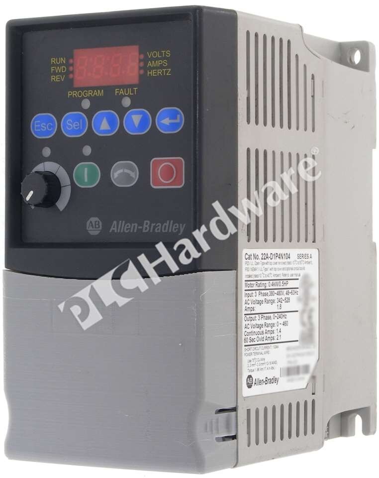 Allen Bradley 22A-D1P4N104 /A PowerFlex 4 AC Drive 480VAC 3-Phase 0.37kW 0.5HP