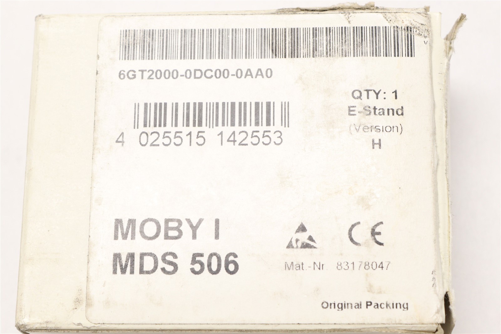 SIEMENS MOBY I MDS 506 MOBILE DATA MEMORY 32KB 6GT2000-0DC00-0AA0