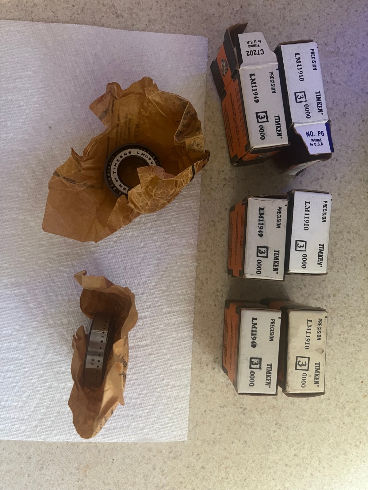 Timken LM11949/LM11910 Class 3 Precision Tapper Roller Bearings New in Boxs