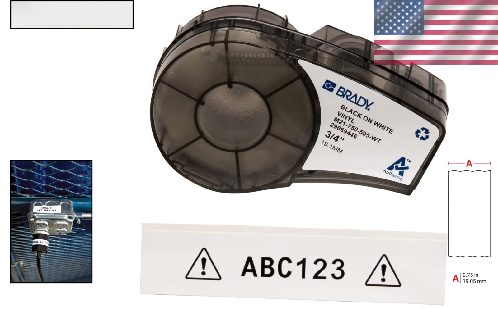 Indoor/Outdoor Vinyl Label, 0.75″ x 21′ – Ideal for Lab Equipment & Safety Needs
