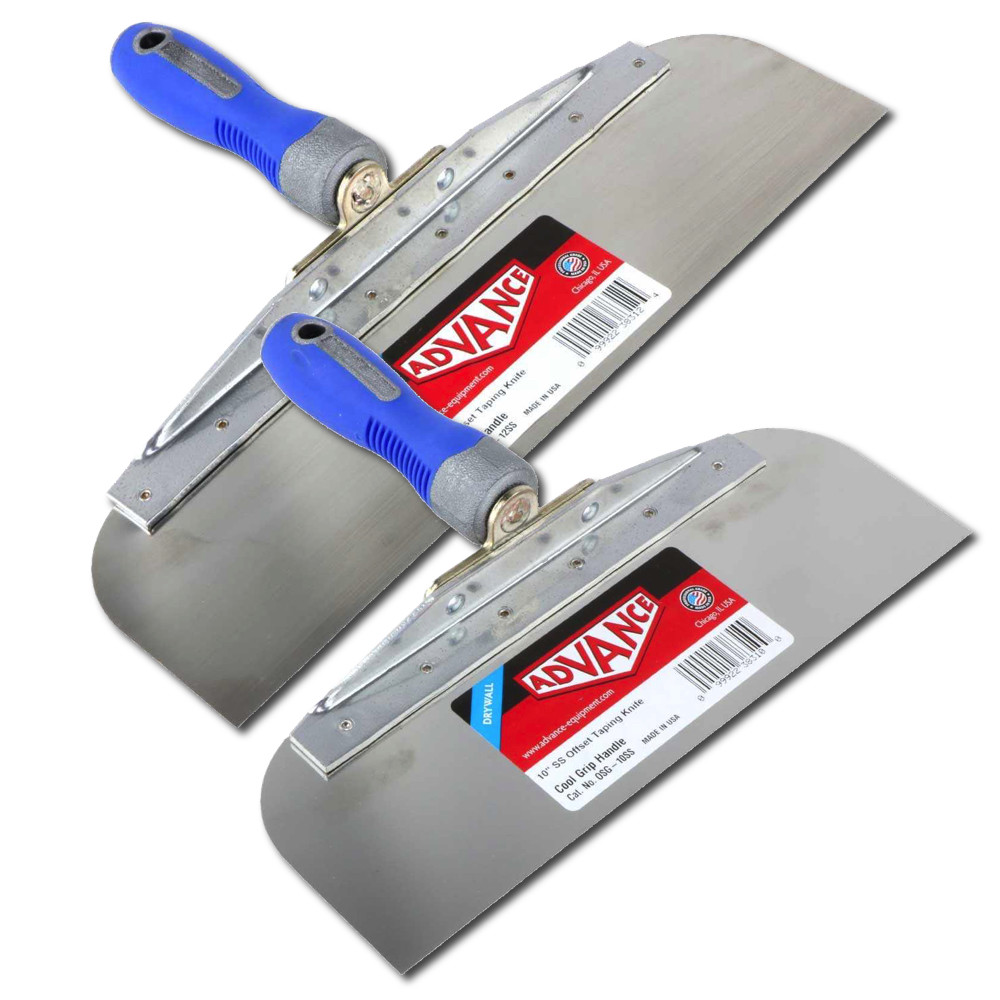 Advance Drywall Offset Taping Knife 10″ & 12″ Stainless Steel Finishing Knives