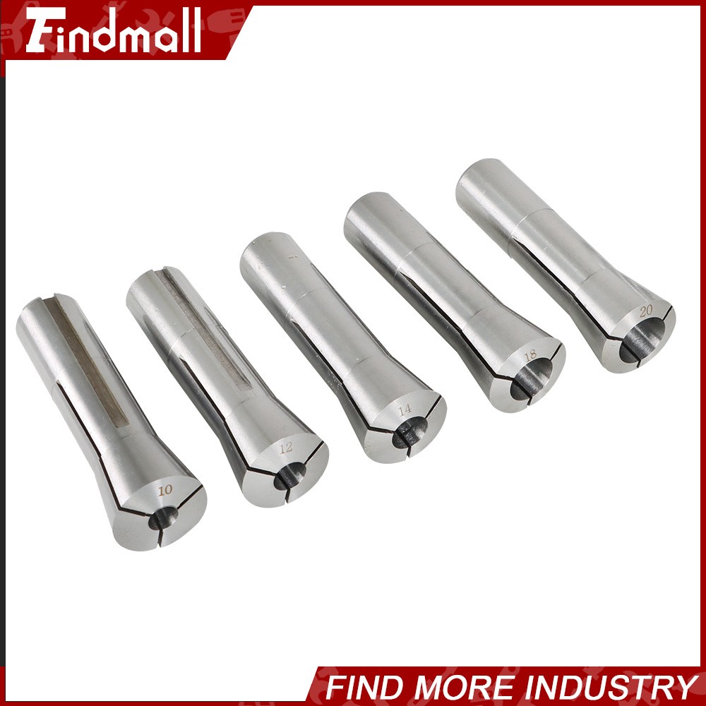 Findmall 10PCS R8 Round Spring Collet 3, 4, 5, 6, 8, 10, 12, 14, 18 and 20mm Set