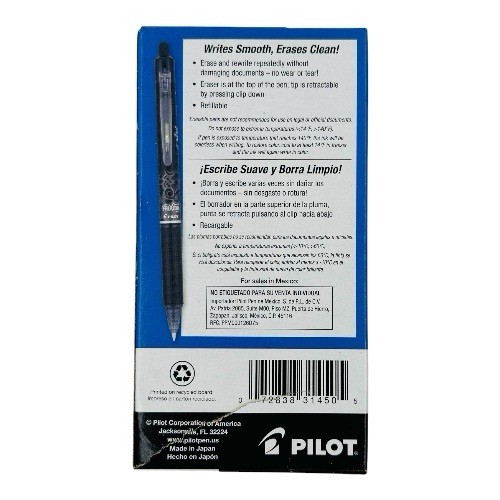 12 Pens Pilot FriXion Ball Clicker Retractable Erasable Black Gel Ink Pen 0.7mm