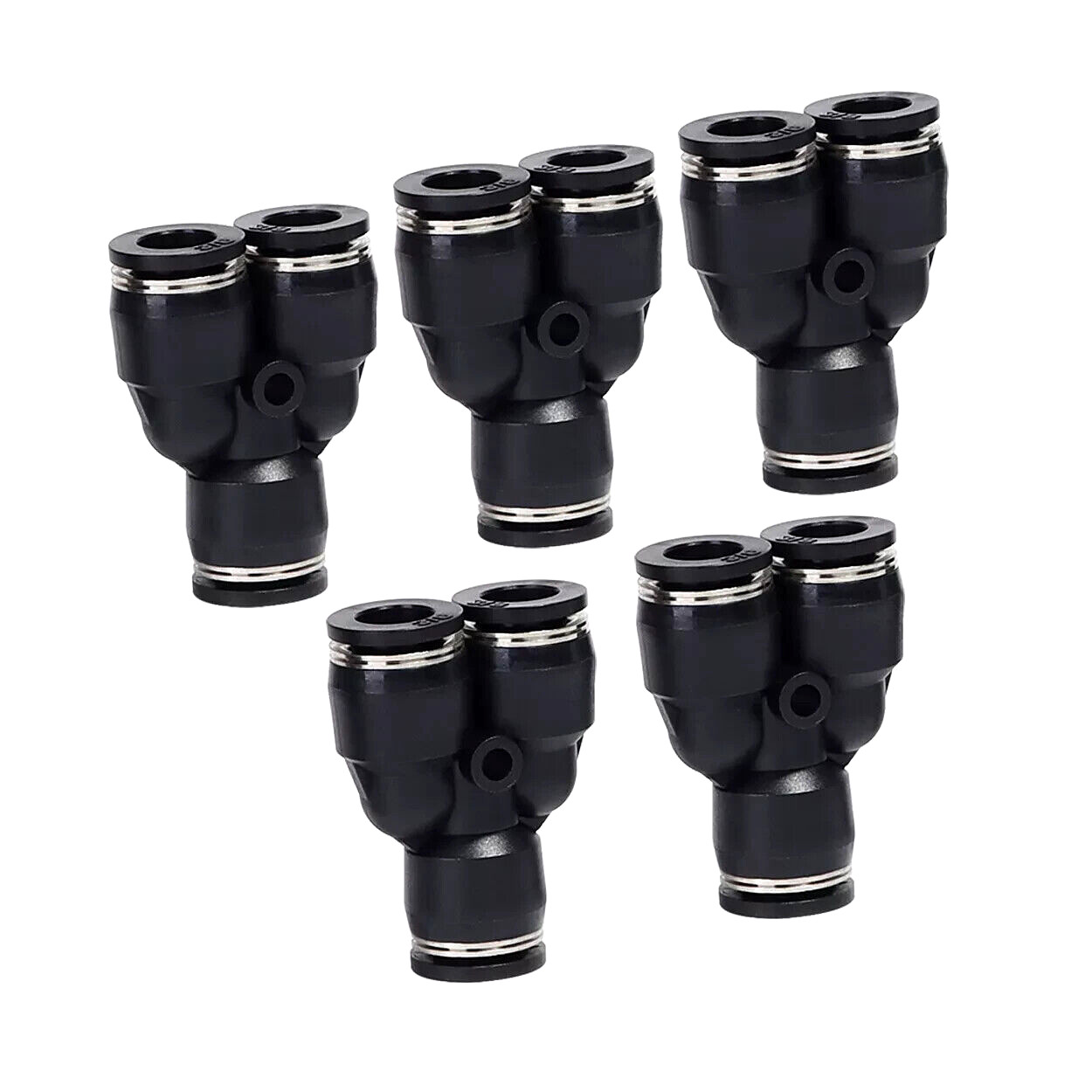 Air Line Union Push To Connect Air Fittings Y-Spliter For 3/8″ OD Pneumatic 5Pcs
