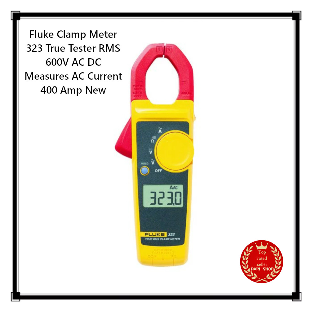 Fluke Clamp Meter 323 True Tester RMS 600V AC DC Measures AC Current 400 Amp New