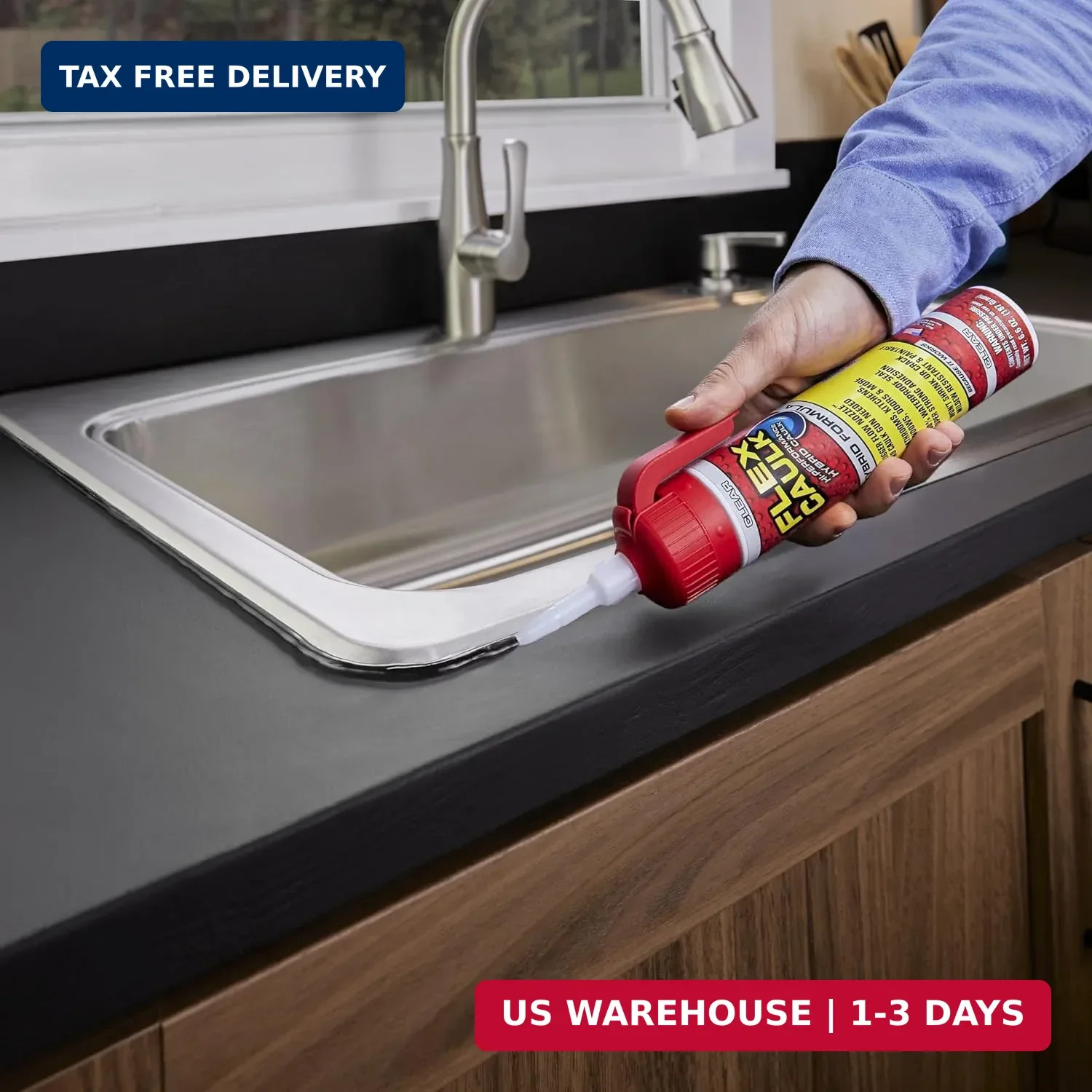 Flex Caulk, Waterproof & Weatherproof Hybrid Polymer Sealant, Strong, Paintable,