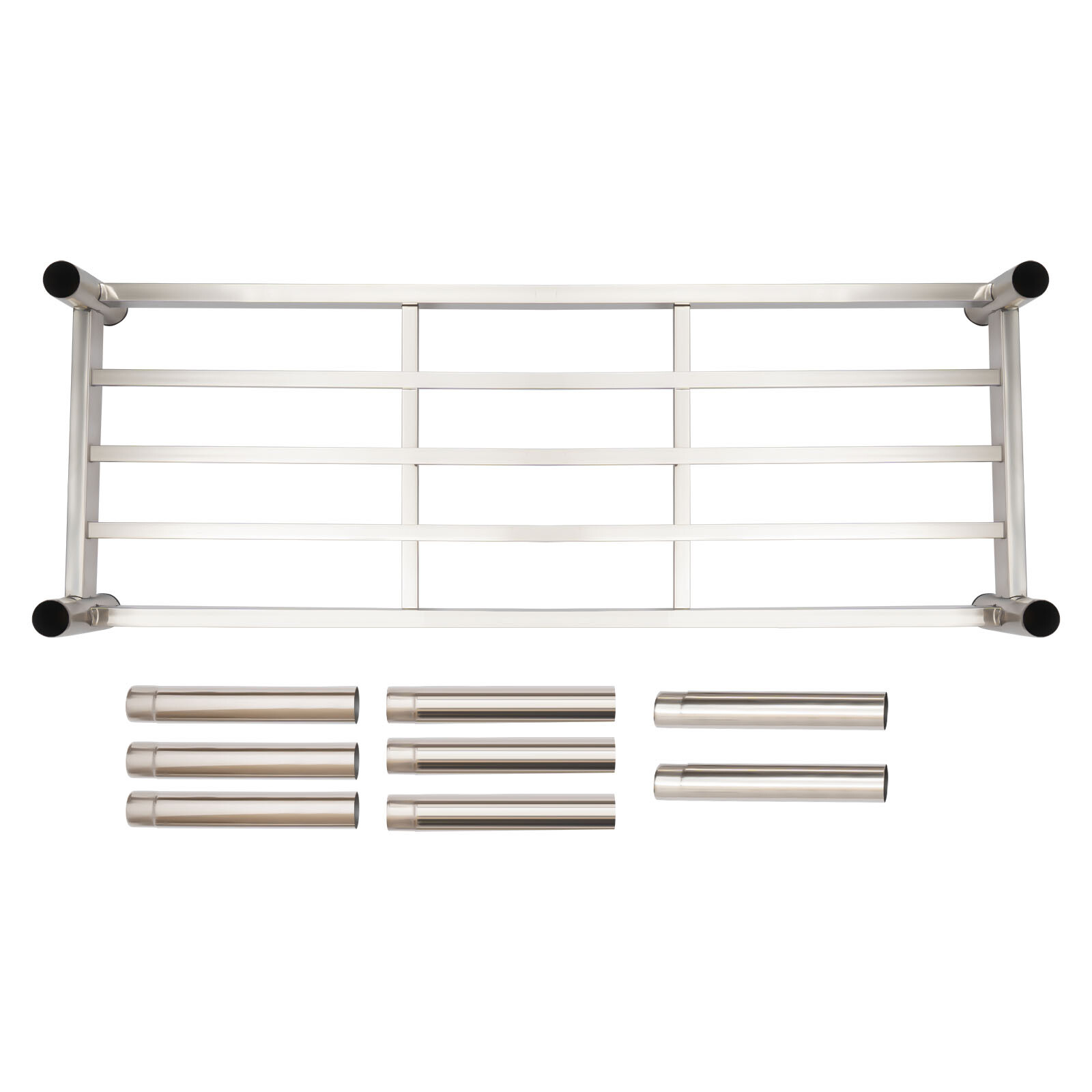 2 Compartment Commercial Kitchen Sink Prep Table with Faucet Set Stainless Steel