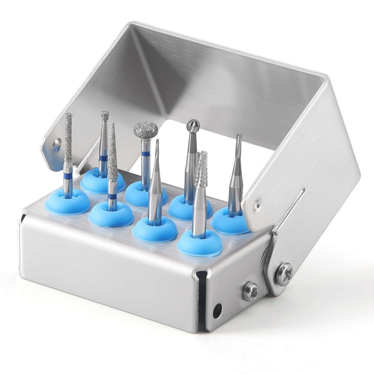 8 Hole Dental Bur Block Holder Stand Burs Sterilizer Case For FG /CA Burs AZDENT