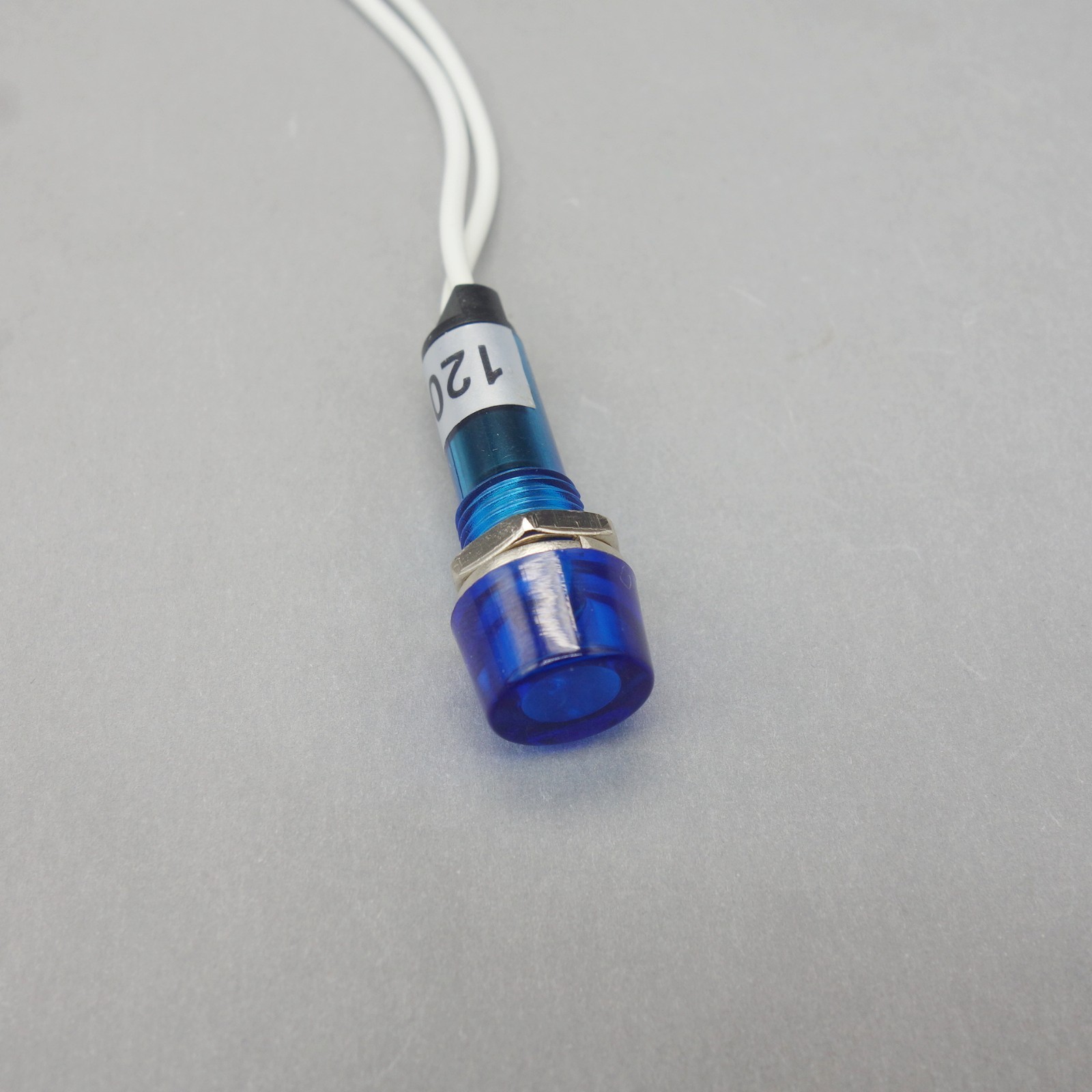 10Pcs 120V AC/DC 10mm Blue Mini LED Pilot Lights CYLINDRICAL Cap with wire USKY3