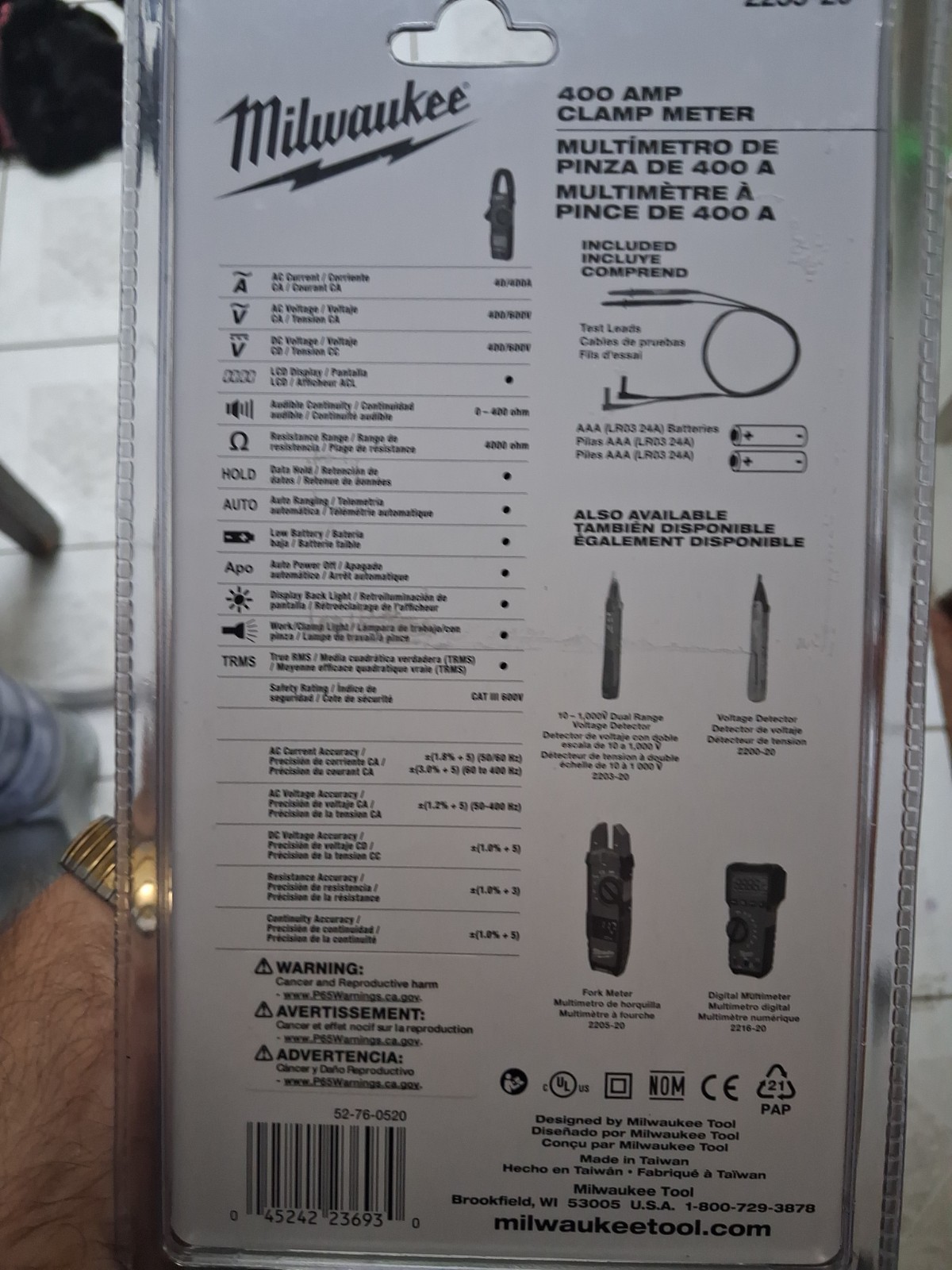 Milwaukee 223520 400 Amp Clamp Meter