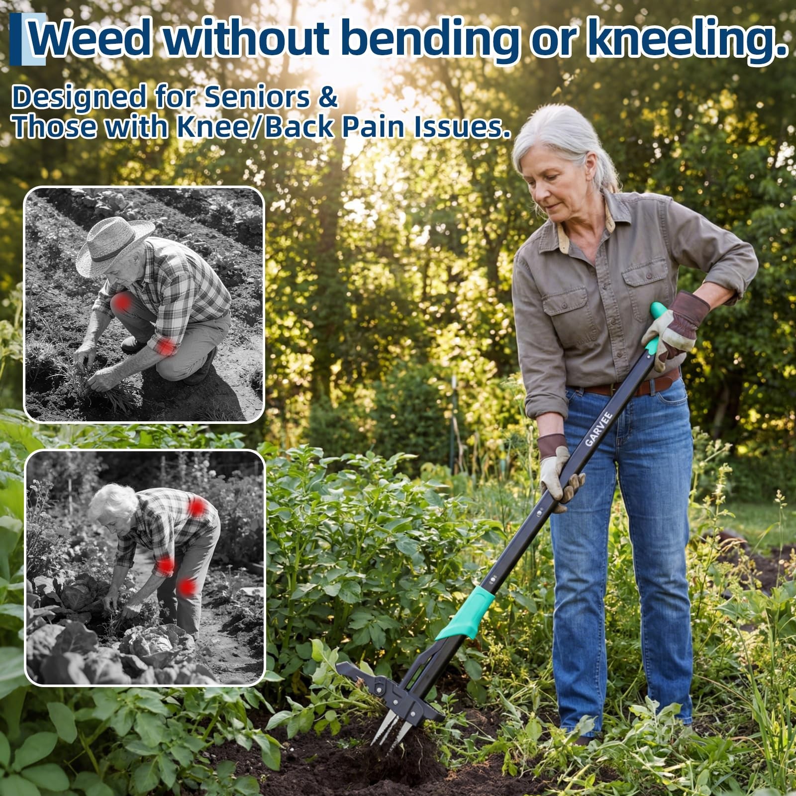 Garvee 40 Long Handle Stand Up – Gardening Hand Weeding Tool