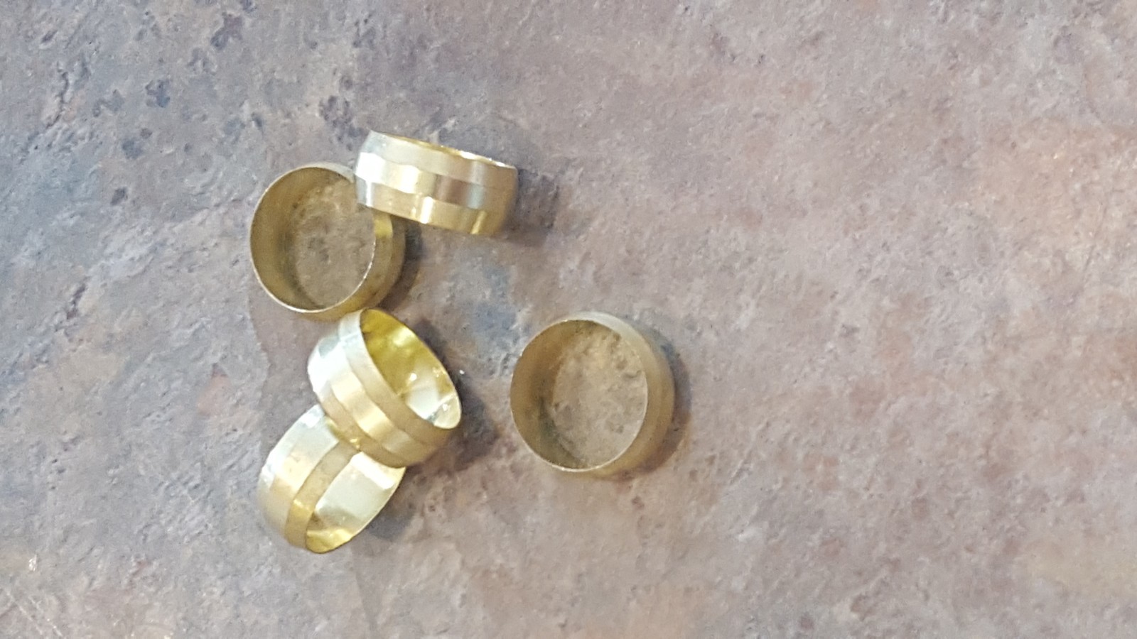 5/8 Brass Compression Ferrules, Air Compressor, Connector Tube Sleeve 5 Pack