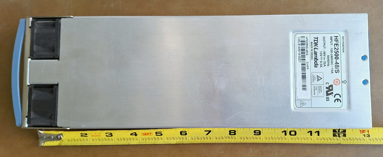 Power Supply, 120-240VAC to 48VDC or 12VDC OUT, TDK-Lambda HFE2500-48/S