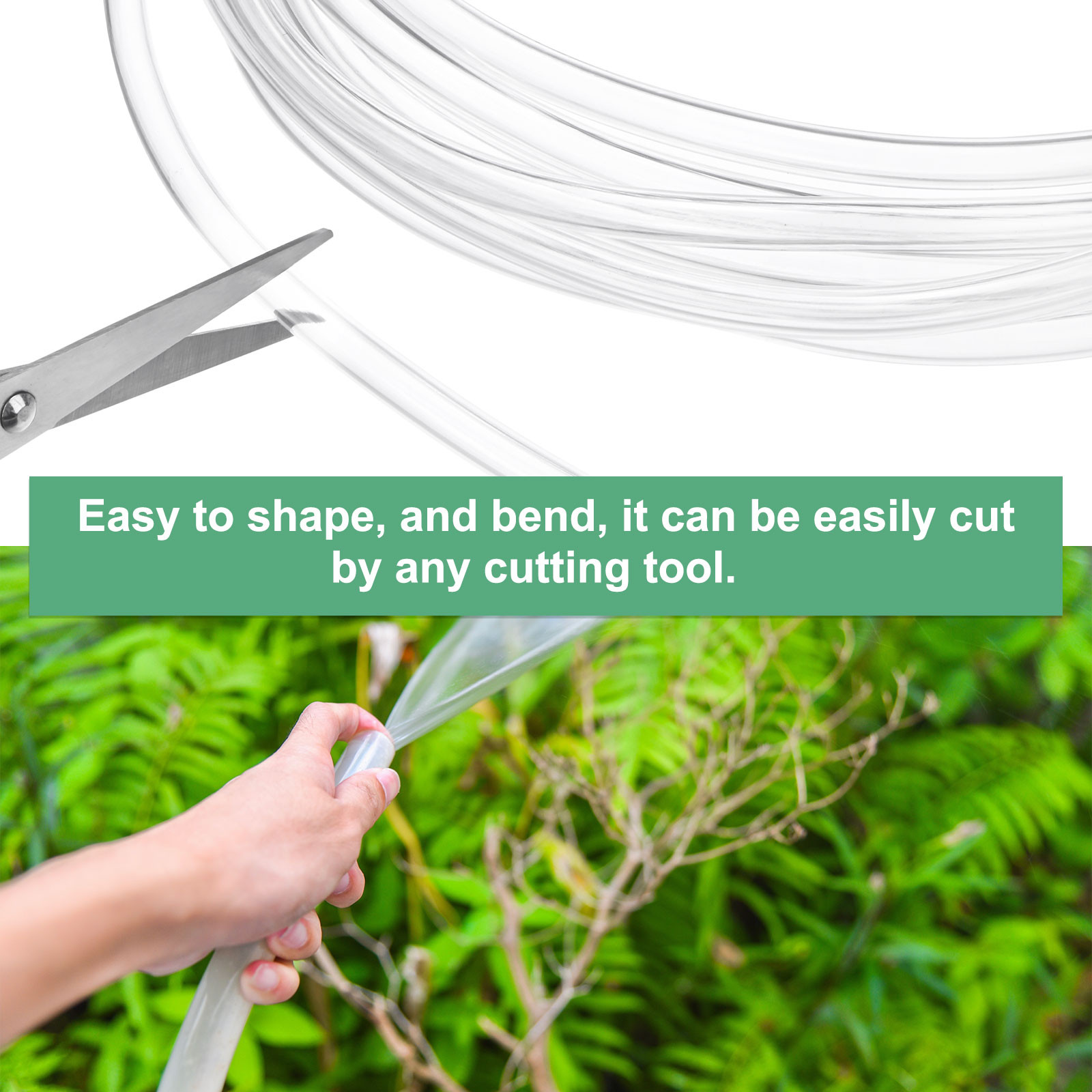 Clear Plastic Tubing, 0.24Inch(6mm) ID 0.32Inch(8mm) OD, 10ft(3.0m) Length