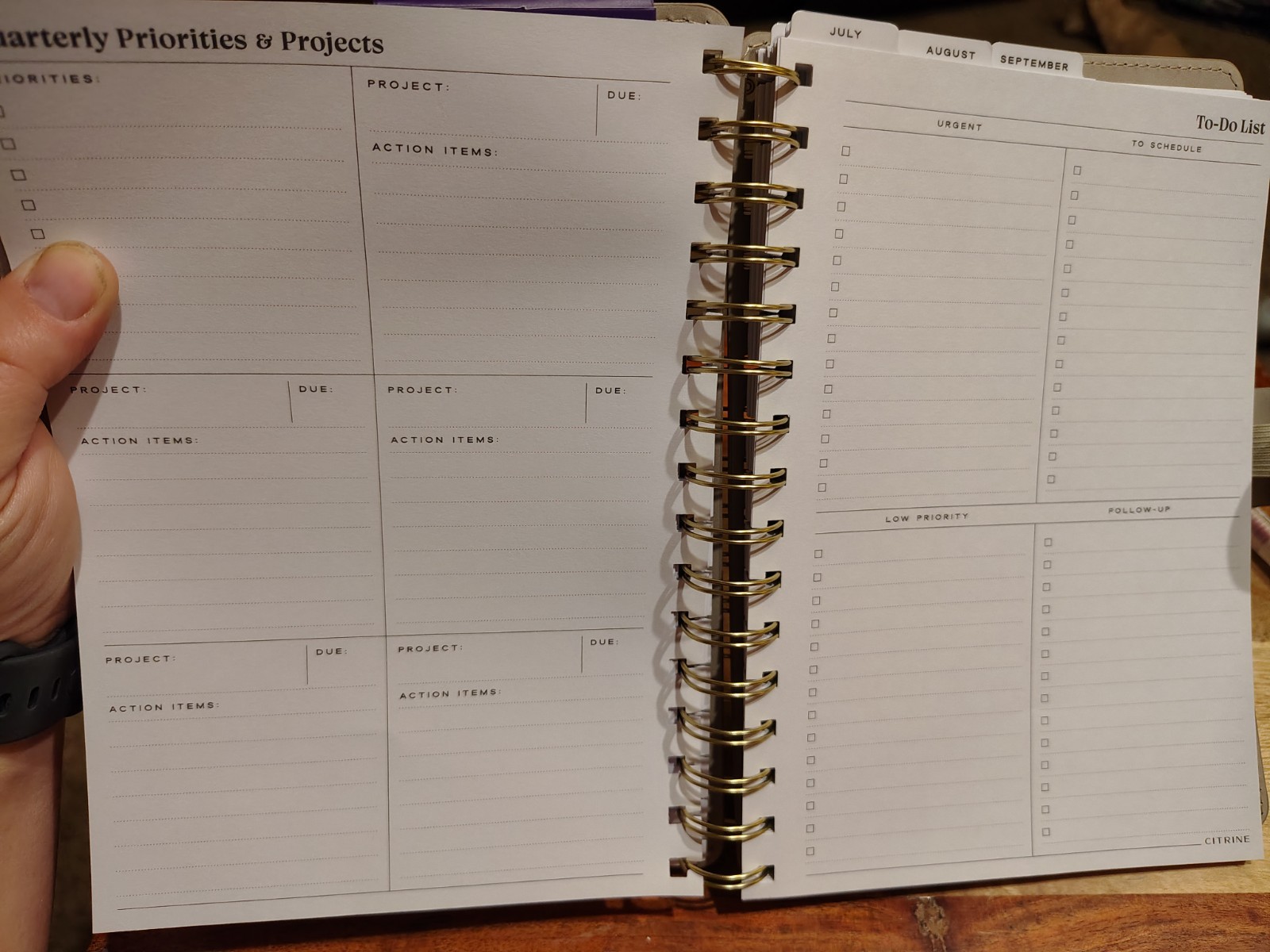 Citrine Planner academic year 26-27 Weekly/Monthly Spiral Faux Leather Planner