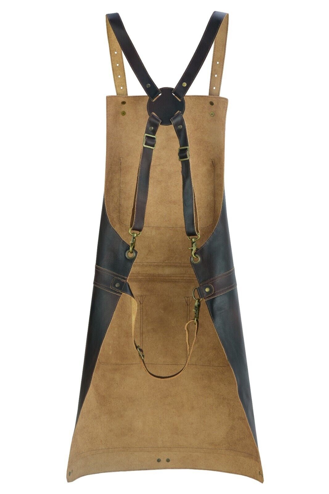 New Leather Apron Brown Genuine Leather Apron Pockets Cowhide Butcher Chef BBQ
