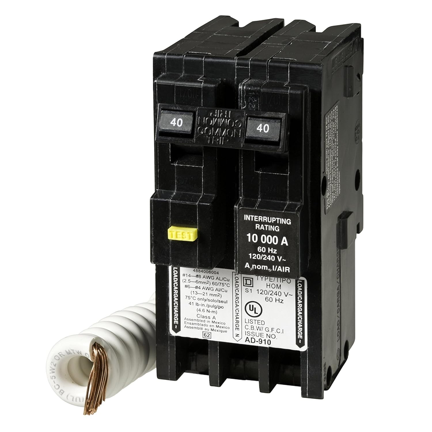 Square D by Schneider Electric Homeline 40 Amp Mini Circuit Breaker, 2 Pole,