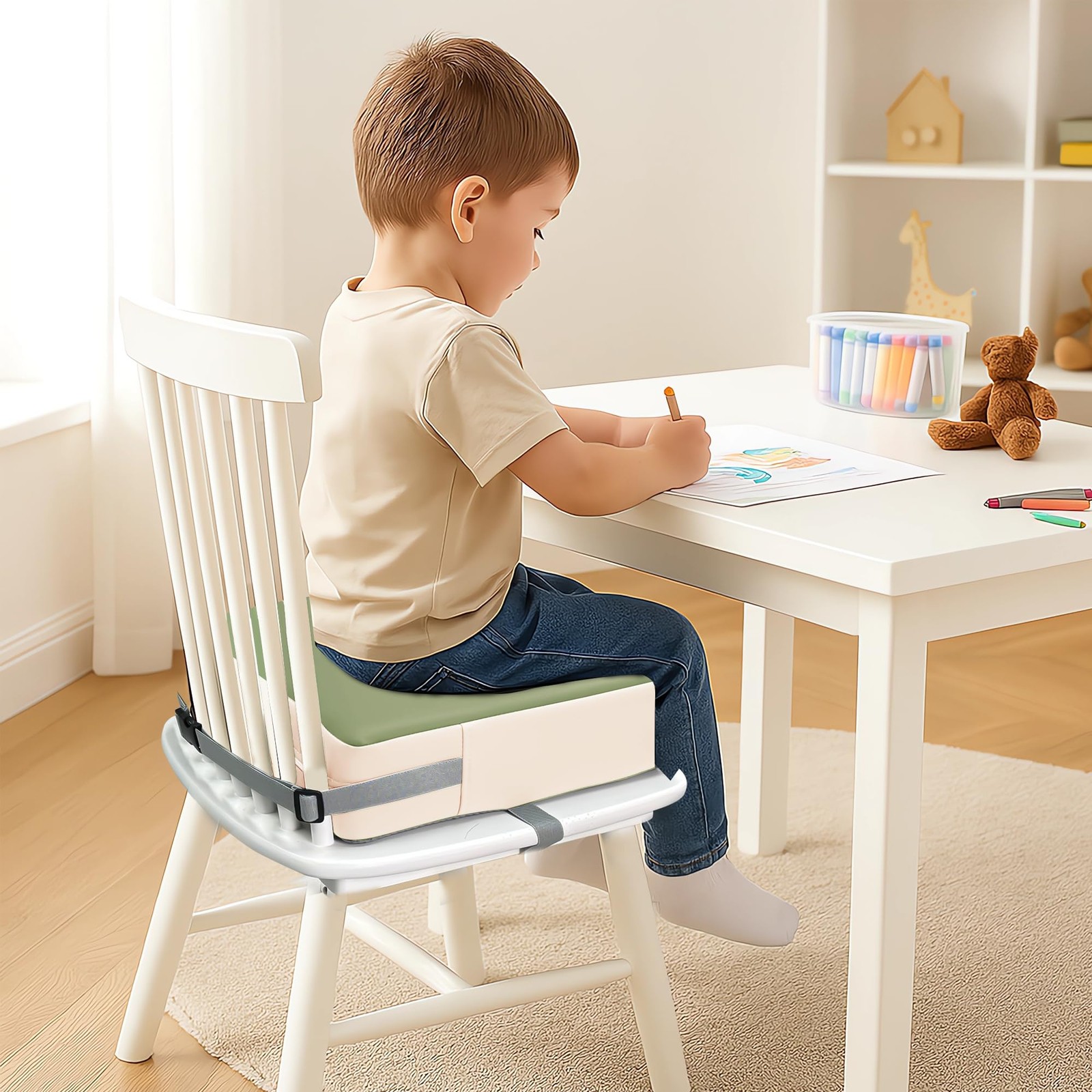 Eiury Toddler Booster Seat, Dining Table Kitchen Chair, Waterproof Anti-Scratch