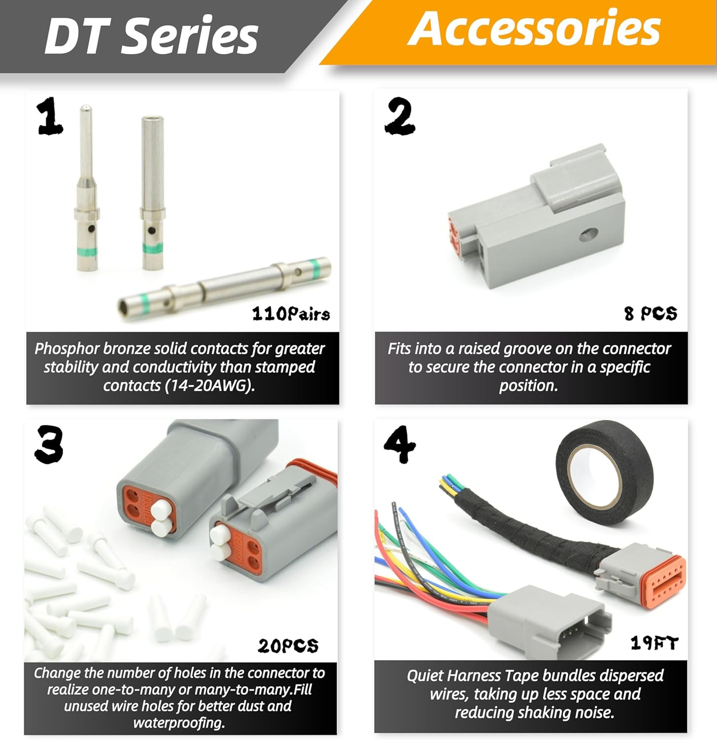 378 PCS DT Deutsch Series Waterproof Connector Kit, 2 3 4 6 8 12 Pin Connectors,