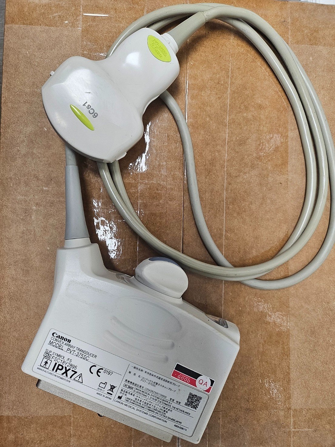 Canon / Toshiba PVT-375SC (6CS1) Ultrasound Convex Array Transducer Probe
