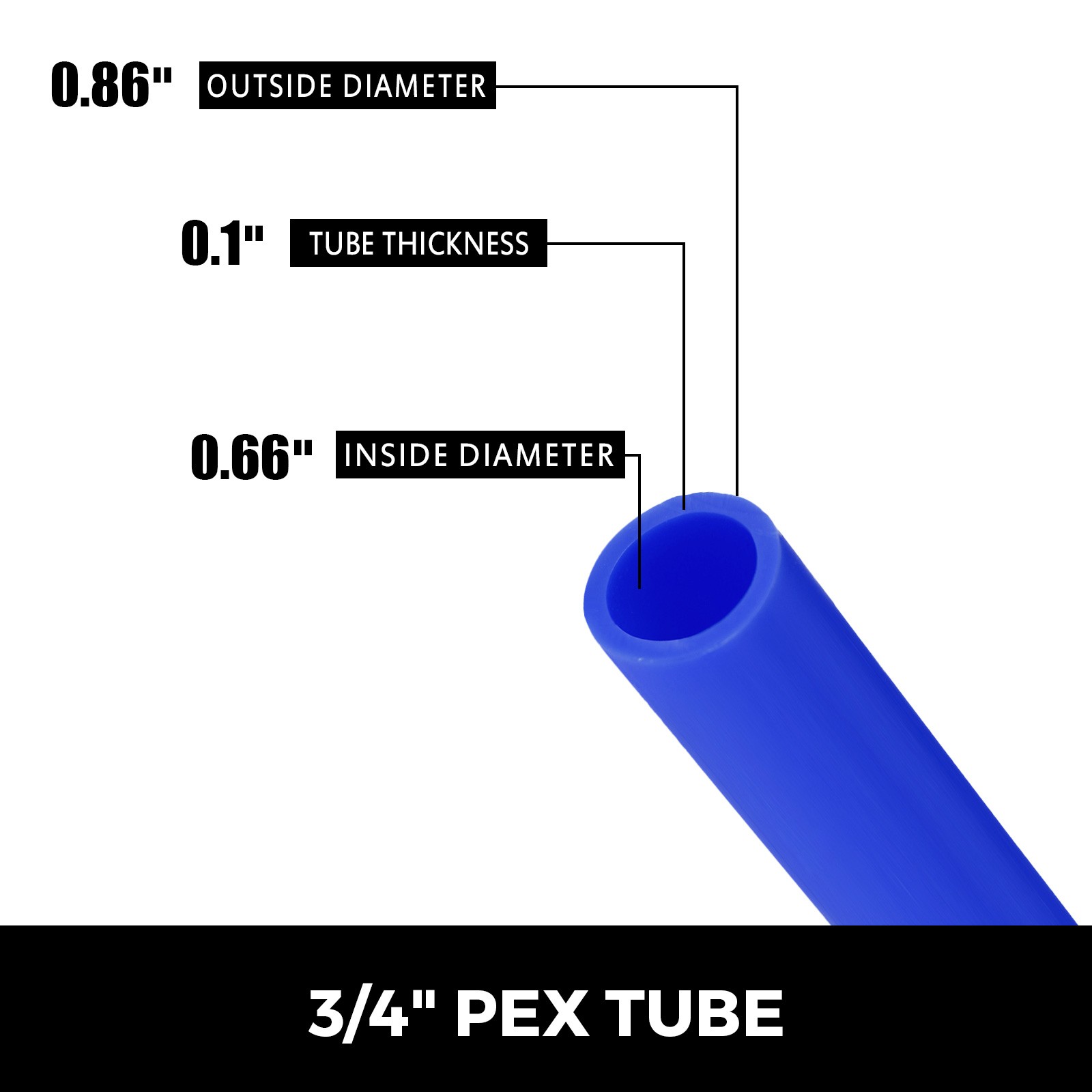 VEVOR 3/4″ 300FT PEX Potable Water Tubing Pipe Non-Barrier Hose for Radiant