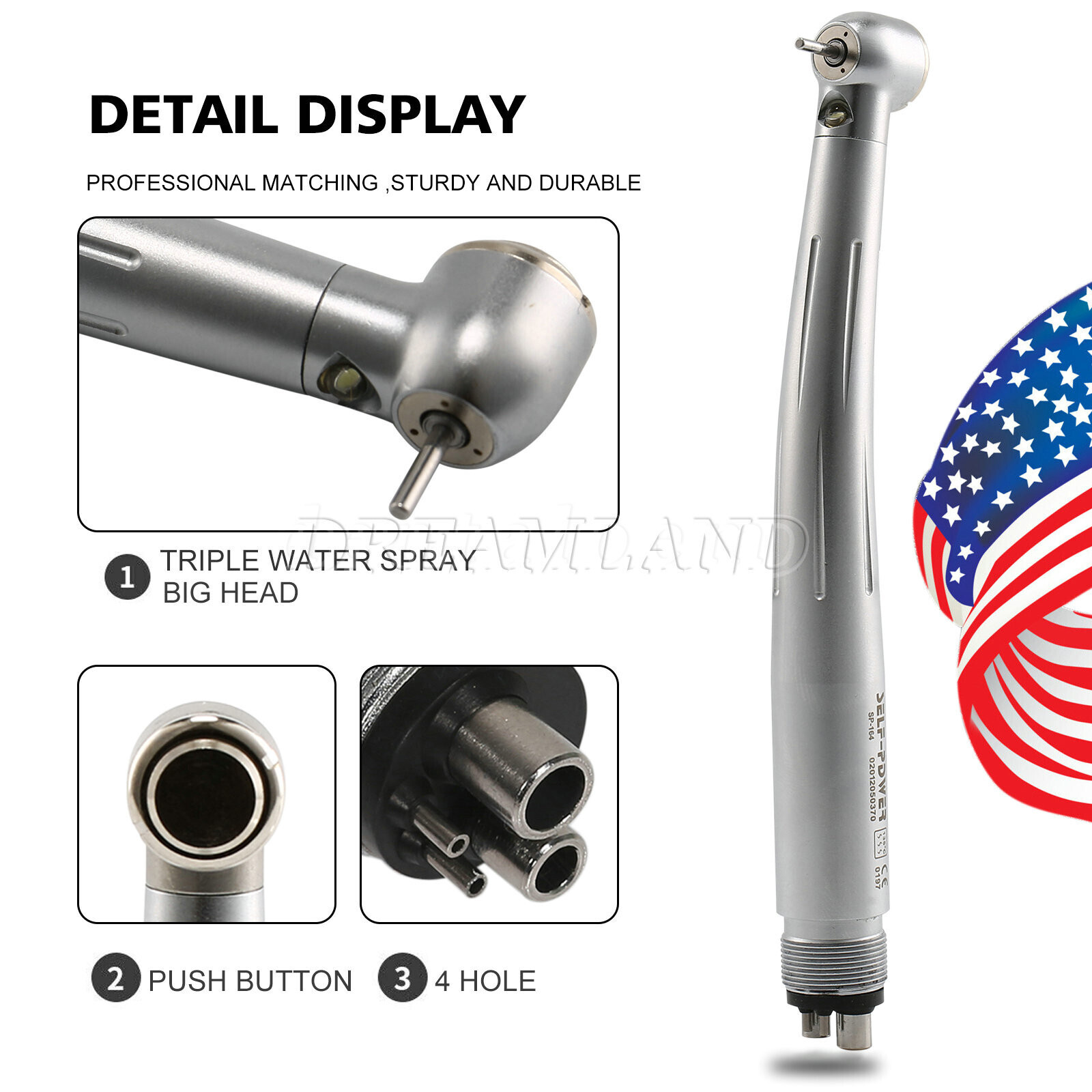 Dental NSK Pana Max LED Self-Power E-generator Fiber Optic High Speed Handpiece