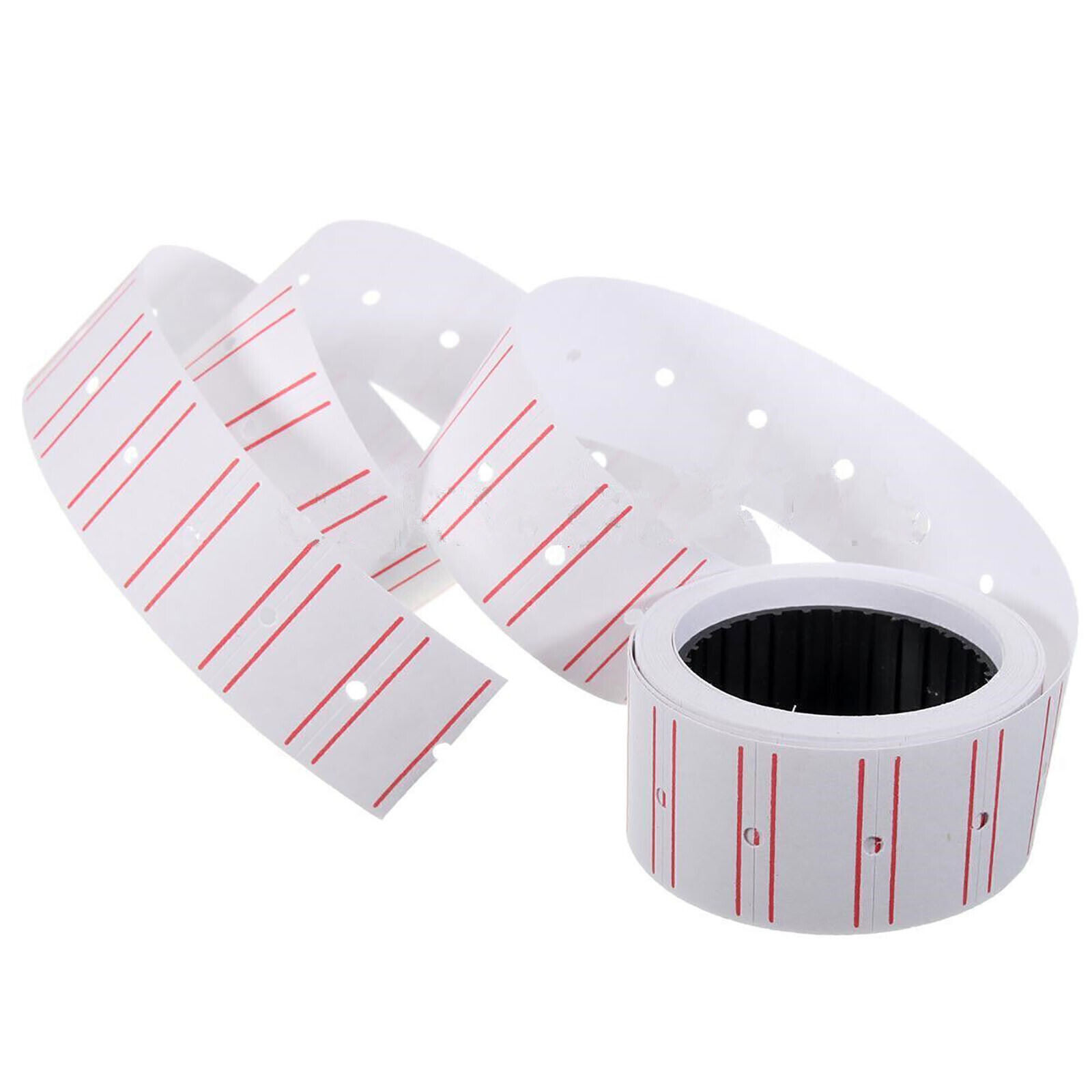 10 Rolls White Red Line Price Tag Gun Sticker 600 Labels Per Roll For MX 5500