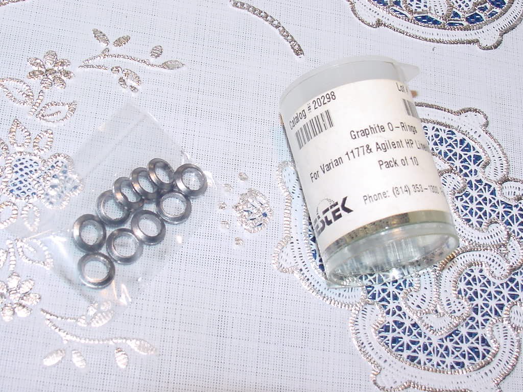 Restek 20298 Graphite O-Rings for Varian 1177 & HP Liners 6.5mmID Pack of TEN