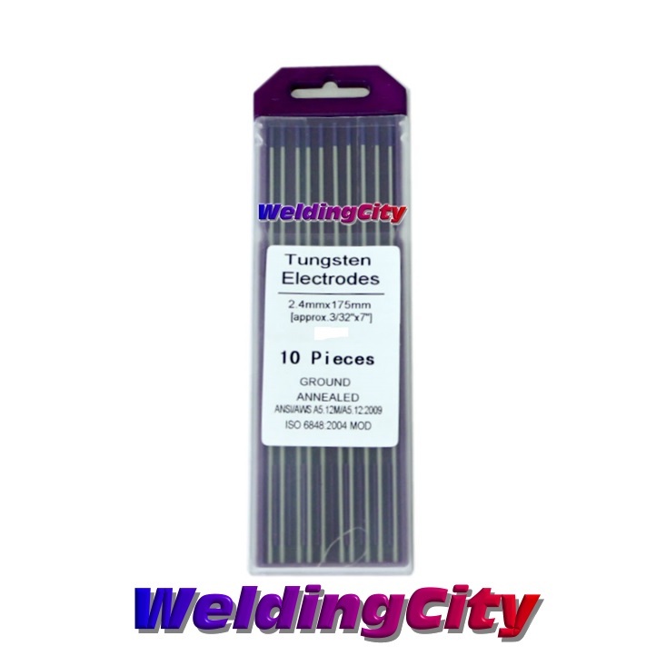 WeldingCity 10-pk TIG Welding Tungsten Tri-Element Non-Radioactive Purple 1/16×7