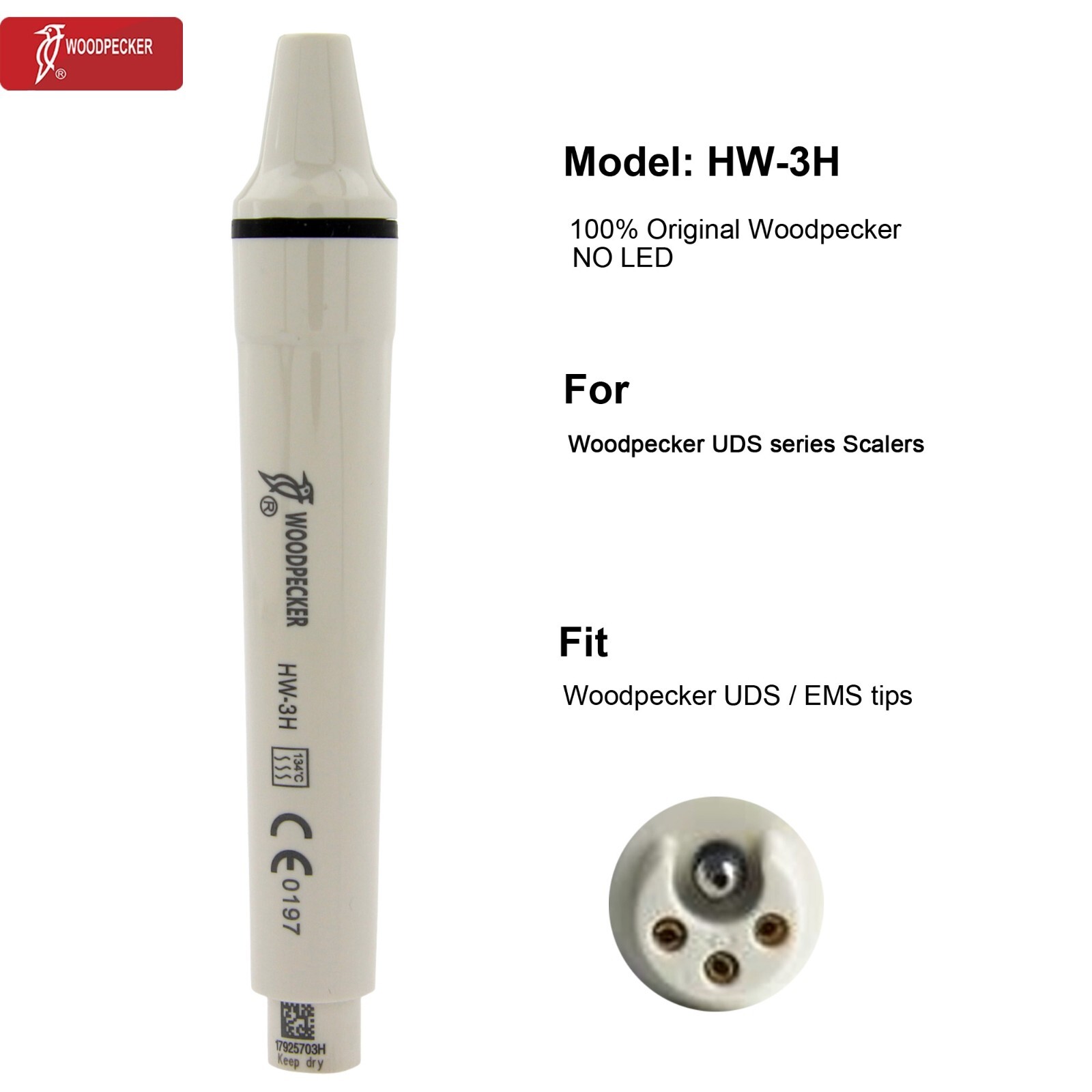 Woodpecker Dental Ultrasonic Scaler Handpiece LED HW-5L HW-3H Piezo Tips G1 EMS