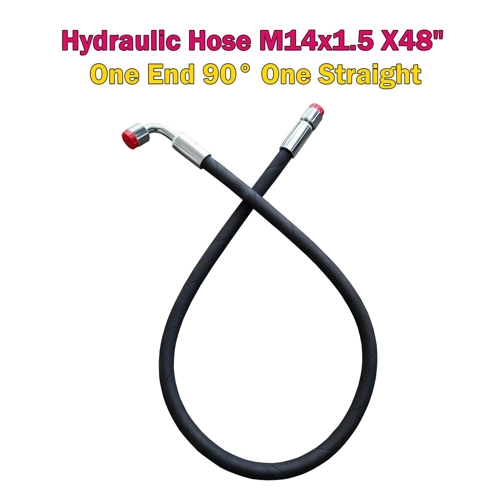 Agt Miva Chinese Mini Excavator Hydraulic Hose M14x1.5 X 48″ One End 90° One Str