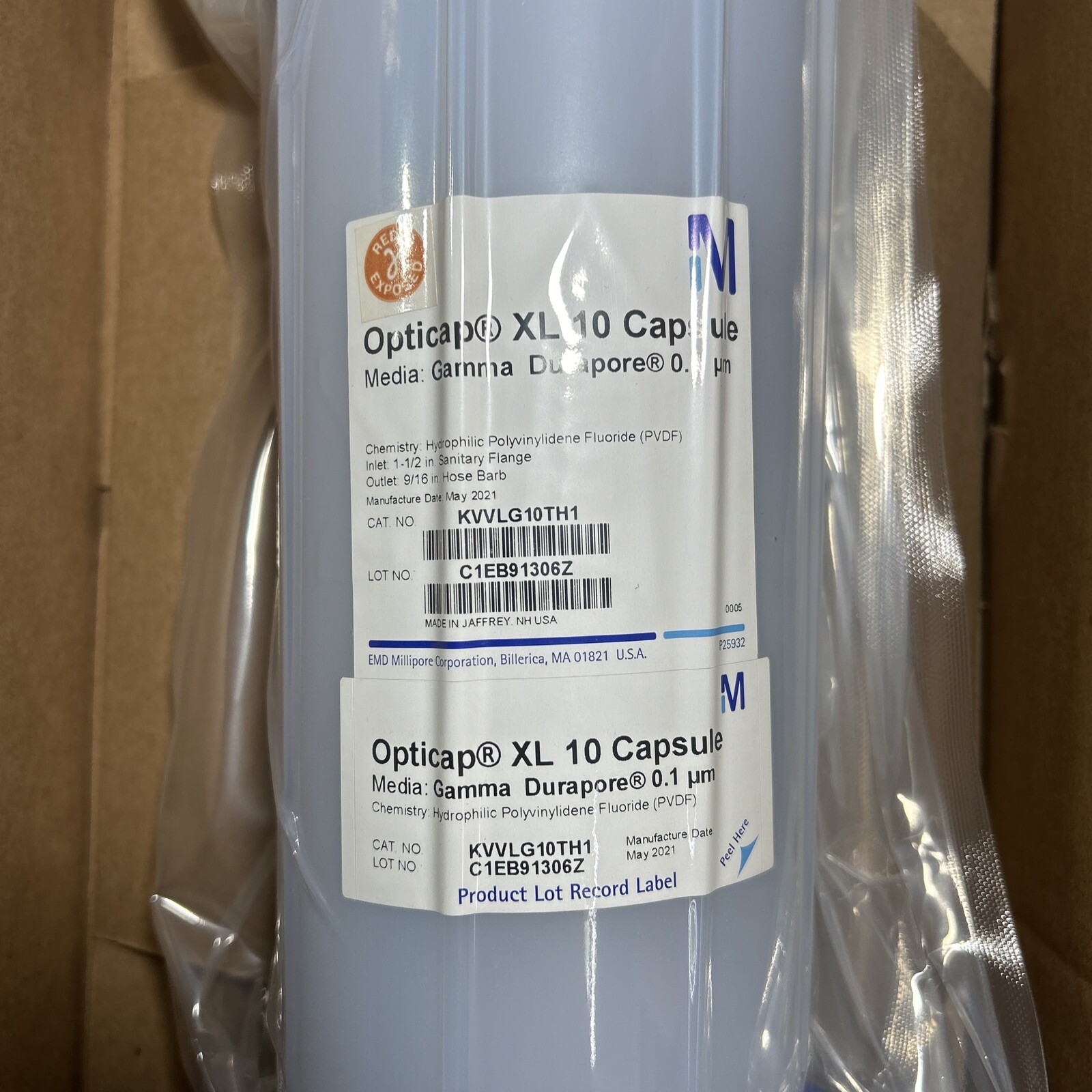 MILLIPORE Capsule Filter Opticap XL 10 Gamma Durapore 0.1 µm 1-1/2″