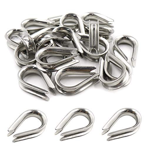 Stainless Steel Thimble 20pcs 5/32 3/16 Inch Wire Rope Cable Rigging Marine