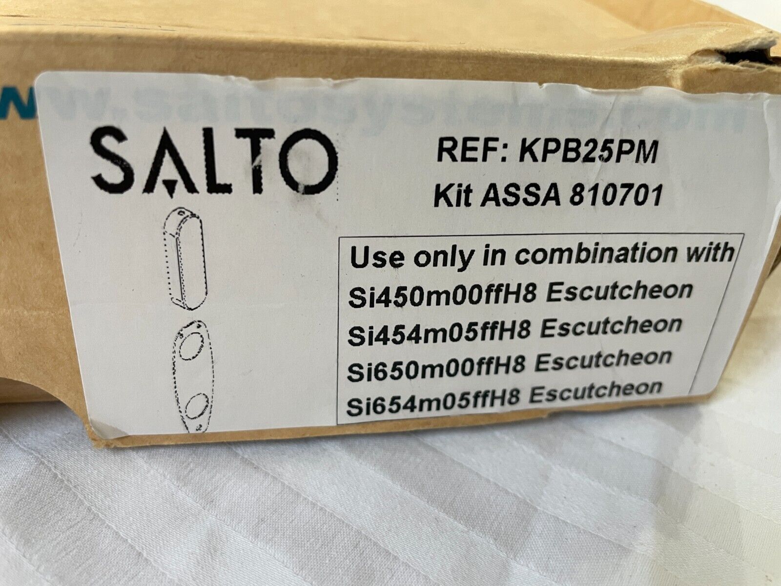 Salto KPB25PM Adaptor KIT Escucheon models si450, si454, si650, si654 see below