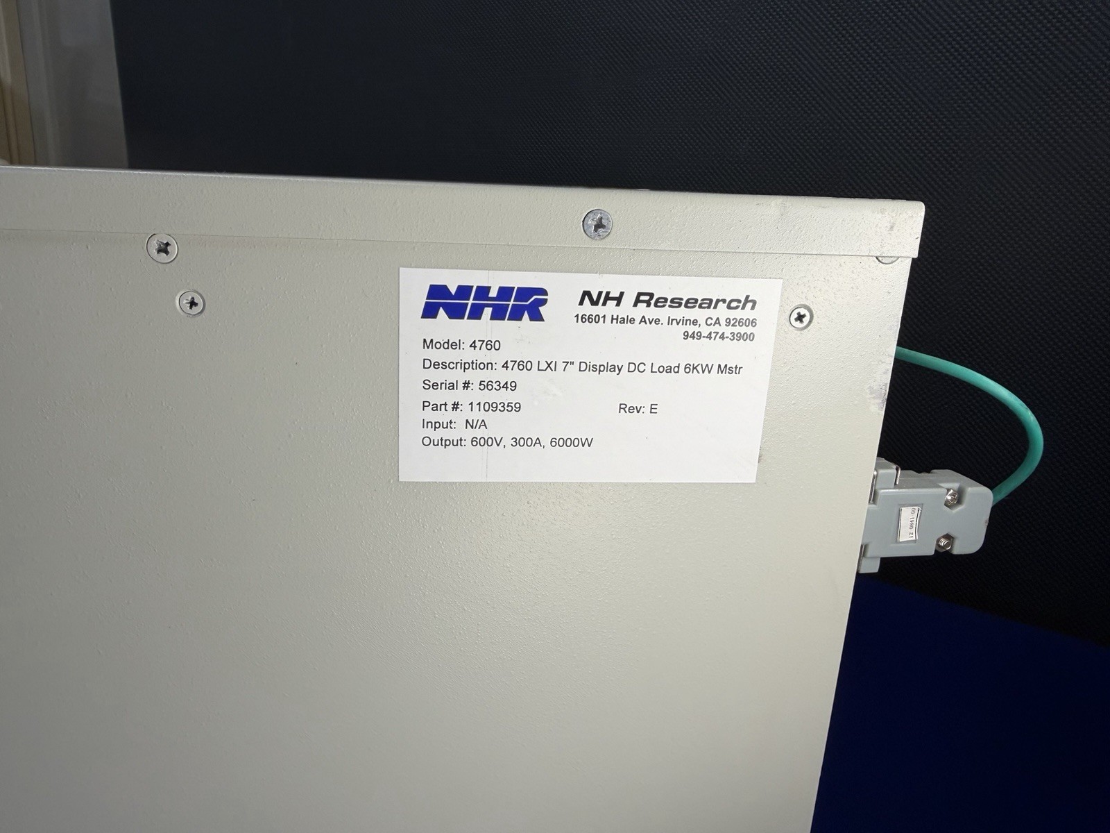 NH Research 4760 LXI 7” Display DC Load 6KW Master, 600V 300A, 6000W