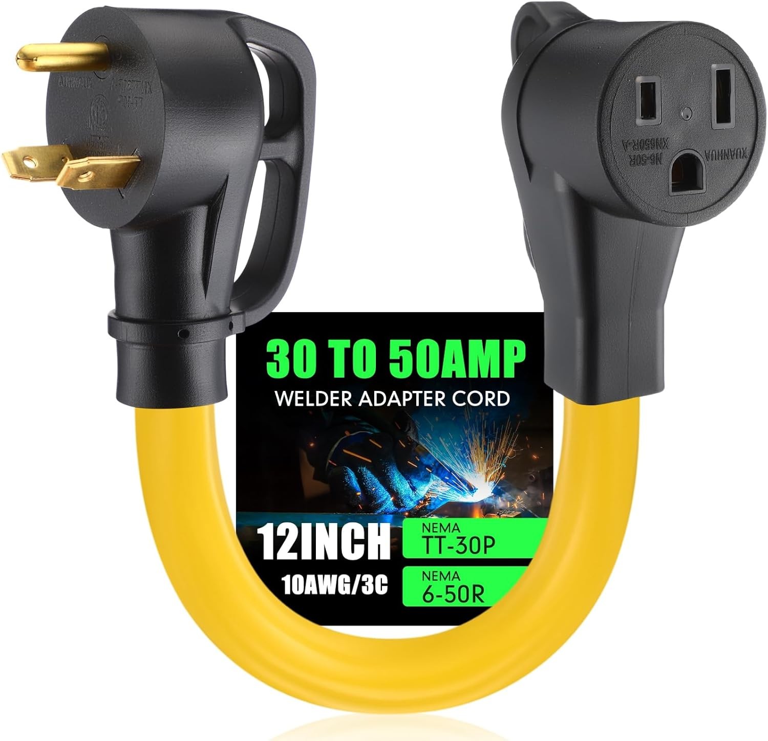 TT30P To 6-50R Welder Adapter Cord 30A To 50A Generator RV 10AWG 250V