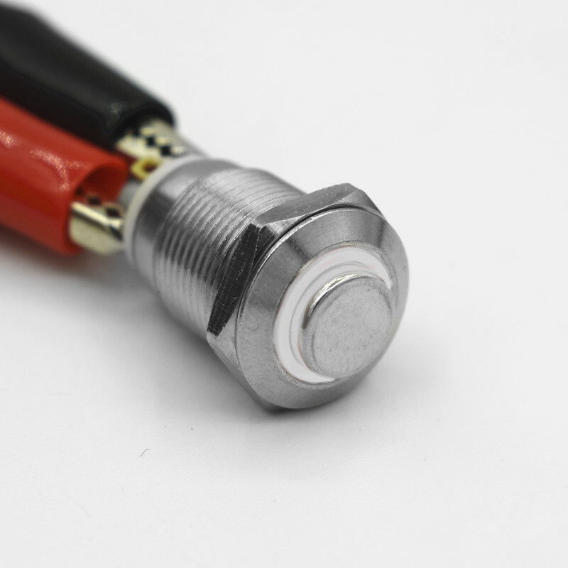 2x 8mm Small Metal Push Button Switch 4-Pin LED Latching/Self Locking Waterproof
