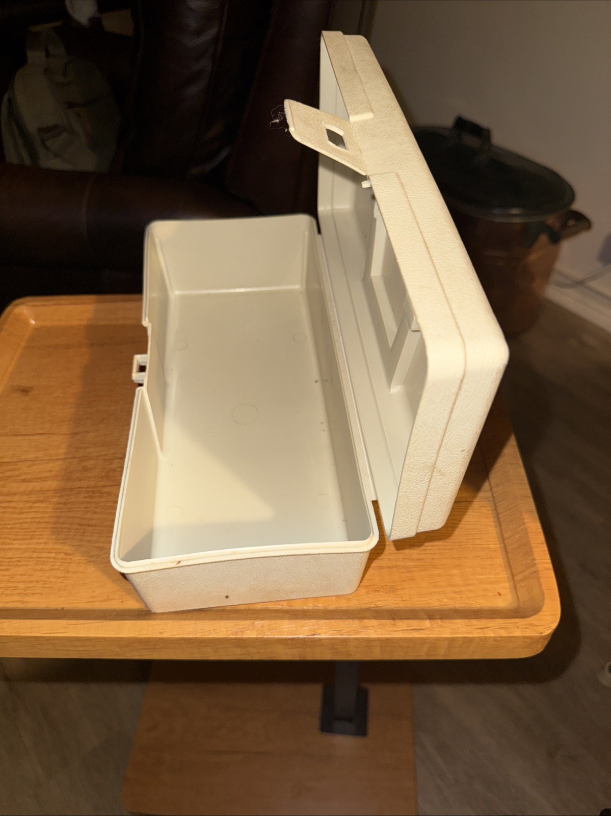 Vintage Sterling Plastics Co. Beige Storage Box 1970’s Made In USA