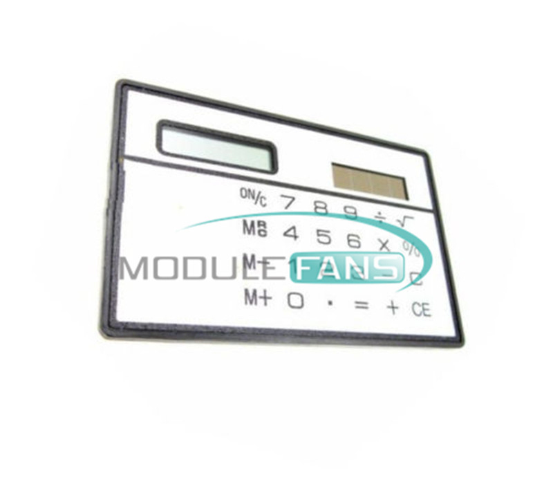 2PCS 8 Digits Ultra Thin Mini Slim Credit Card Solar Power Pocket Calculator New