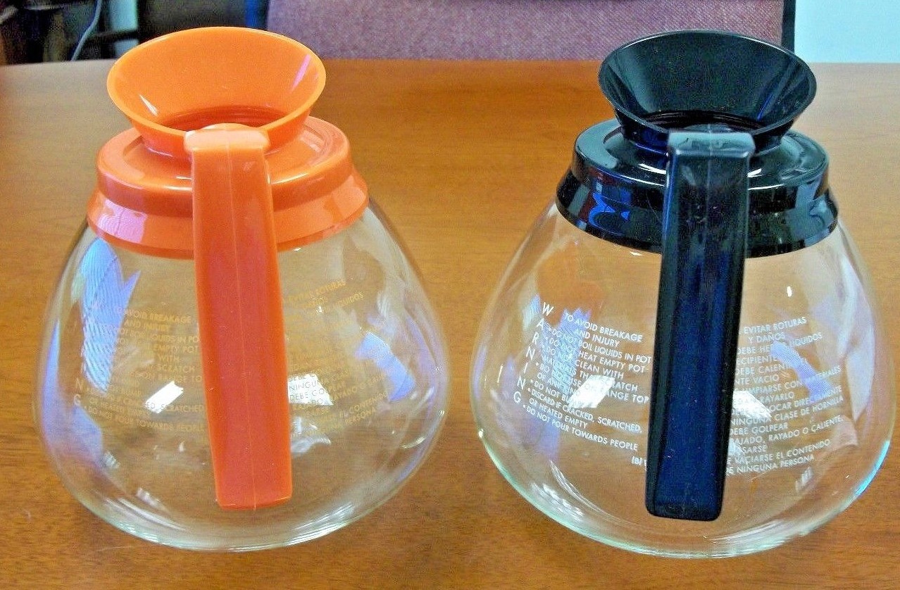 For BUNN – 2 Glass Coffee Pots/Decanter – 64 oz. Commercial – Black & Orange-NEW