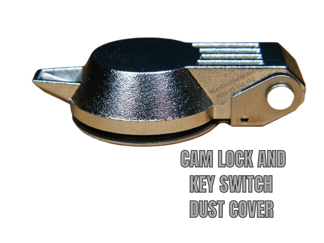 CAM LOCK DUST COVER – KEY SWITCH COVER, WEATHER RESISTANT, METAL, ZINC PLATED