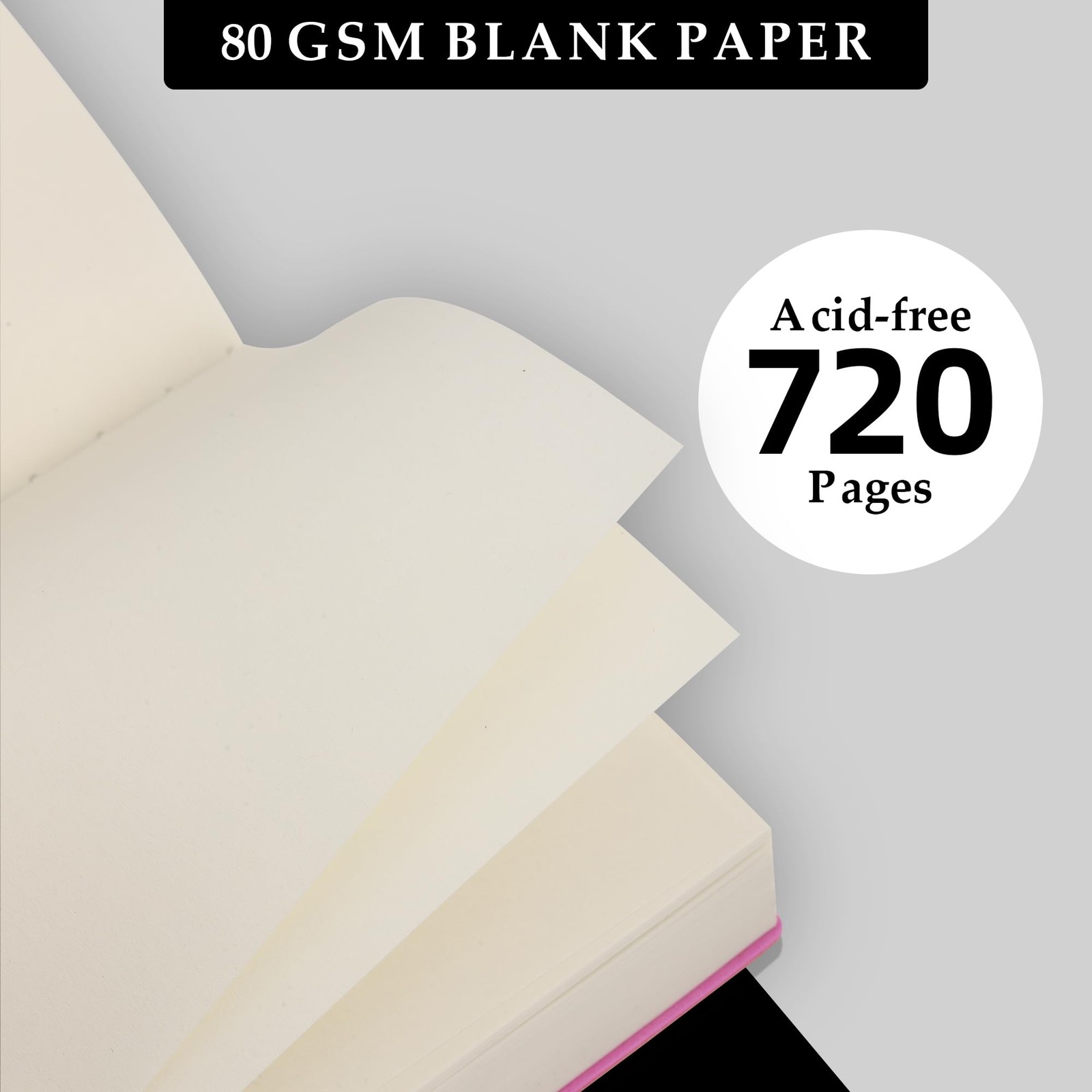 Thick Blank Journal Notebook 720 Pages 3.9 × 5.5 No Lines Soft Leather Pocket…