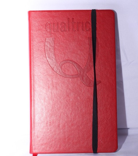 Red Hardcover Journal Notebook Elastic Closure Ribbon Bookmark – Qualtrics