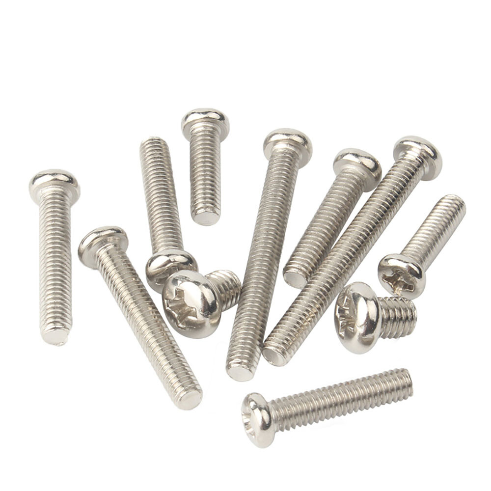 M1.2-M4 Phillips Pan Head Machine Screws Bolts Nickel Plated Steel DIN 7985