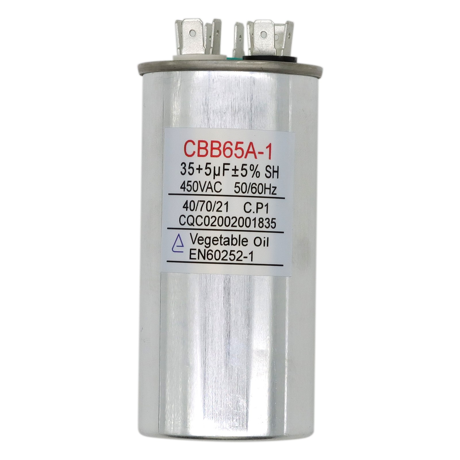 35+5 uf/MFD 370-440 VAC Round Dual Run Capacitor 50/60 Hz