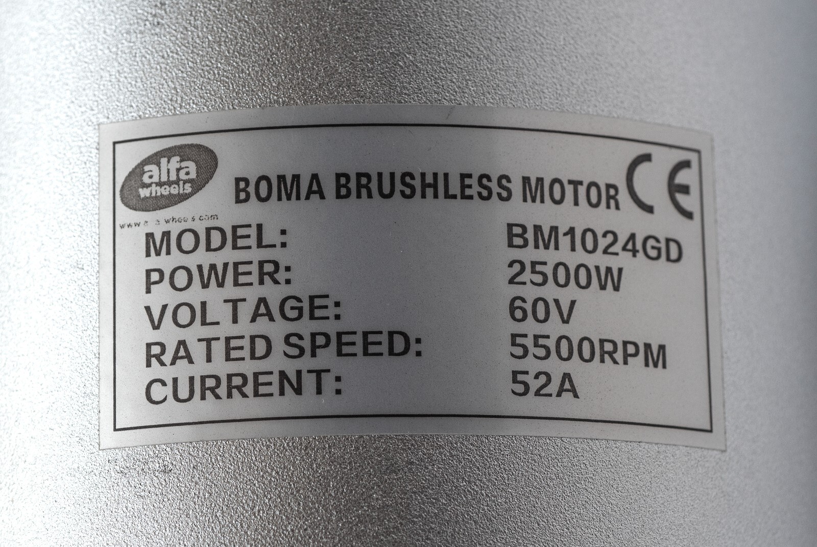 Electric Motor 2500W 60V Brushless BLDC BOMA BM1024 T8F GoKart Scooter Trike ATV