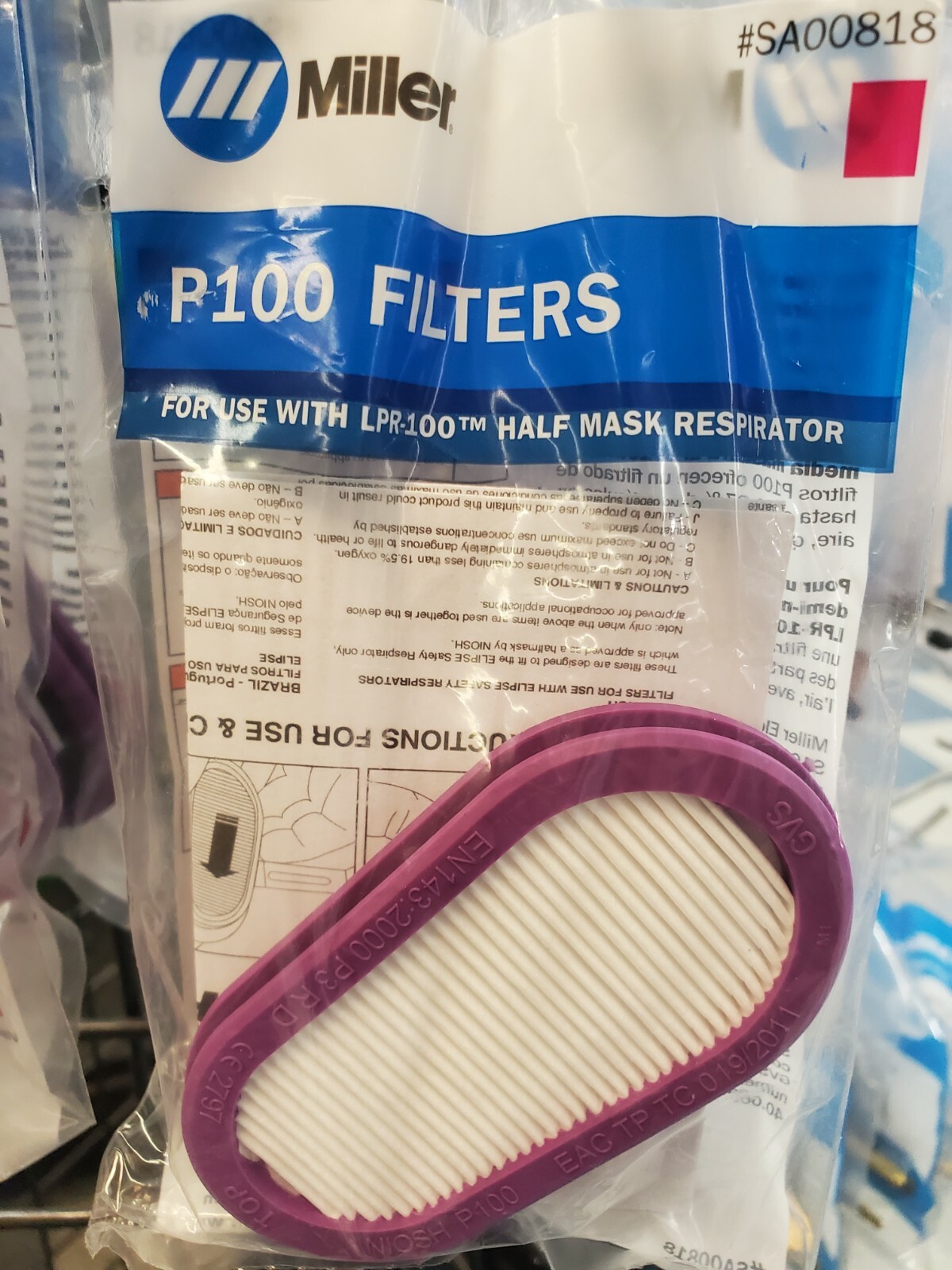 Miller SA00818 Repl. Filters for Half Mask, Welding Application